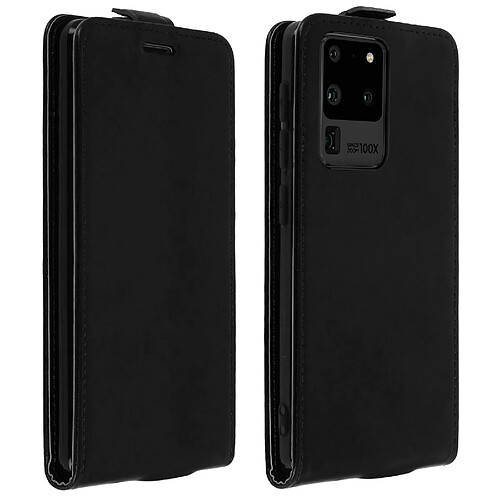 Avizar Étui Samsung Galaxy S20 Ultra Clapet Vertical Protection Porte-carte Noir