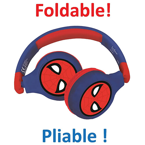 Lexibook Casque 2 en 1 SpiderMan Bluetooth et Filaire avec limitation de son