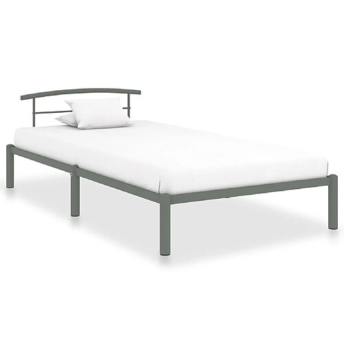 vidaXL Cadre de lit sans matelas gris métal 100x200 cm