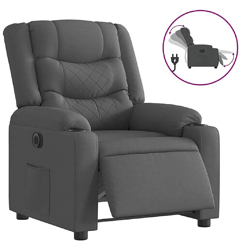 Maison Chic Fauteuil Relax pour salon, Fauteuil inclinable électrique Gris foncé Tissu -GKD43450