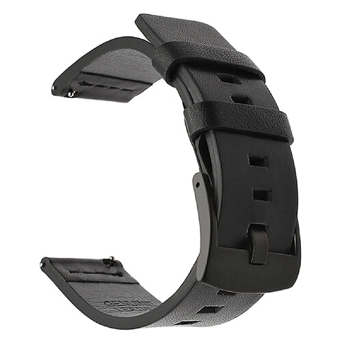 Bracelet en cuir véritable noir pour Sony Smartwatch 2 SW2/Suunto Traverse/Seiko SUN059