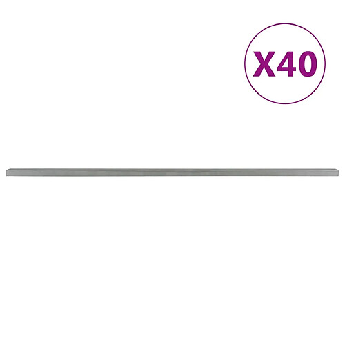 vidaXL Poteaux de clôture de jardin 40 pcs argenté 220 cm acier