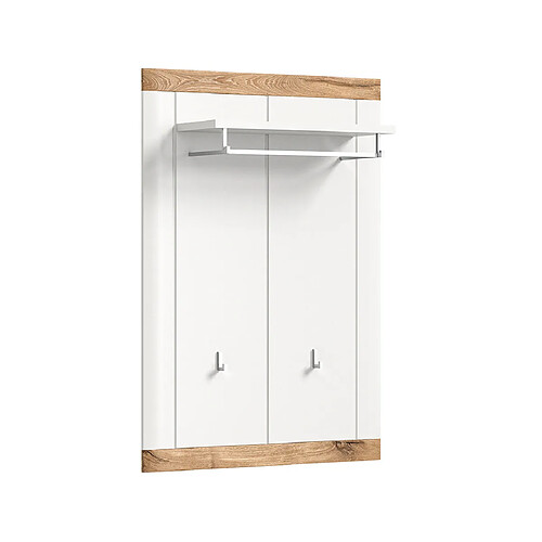 Bestmobilier Coventry - porte-manteau - blanc et bois - 80x114 cm