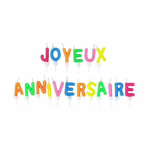 Paris Prix Bougie 18 Lettres Anniversaire 4cm Multicolore