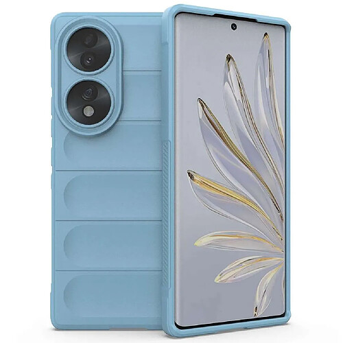 Htdmobiles Coque pour Huawei Honor 70 5G - housse etui silicone gel fine + verre trempe - BLEU CLAIR