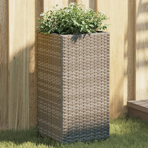 vidaXL Jardinières 2 pcs gris 30x30x60 cm résine tressée