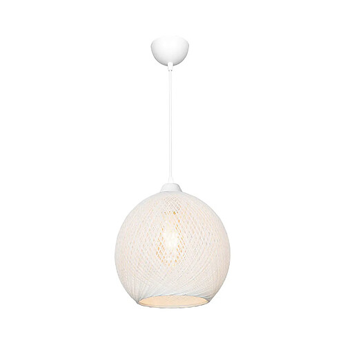 Helloshop26 Lustre lampe lumière suspendu suspension corde de jute hauteur 65 cm E27 blanc 03_0007532