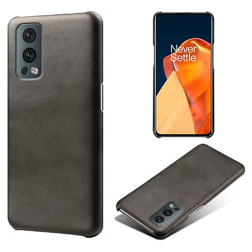 Coque en TPU + PU couleur unie simple noir pour votre OnePlus Nord 2 5G