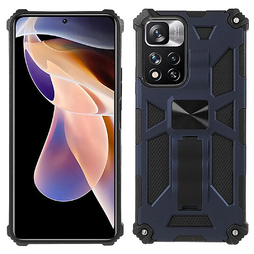 Coque en TPU anti-rayures, antichoc, magnétique avec béquille bleu pour votre Xiaomi Redmi Note 11 Pro Plus/Redmi Note 11 Pro