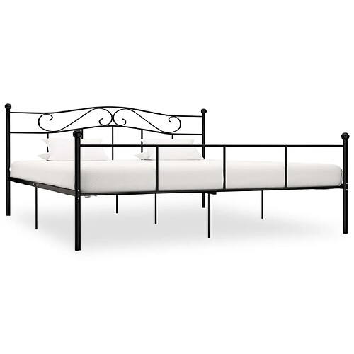 vidaXL Cadre de lit sans matelas noir métal 180x200 cm