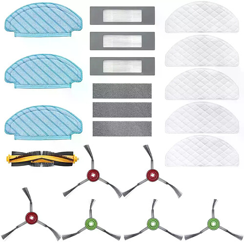 Brosses latérales, filtres en tissu de vadrouille, accessoires pour aspirateur, pièces de rechange pour Ecovac Deebot Ozmo T8, 18 pièces