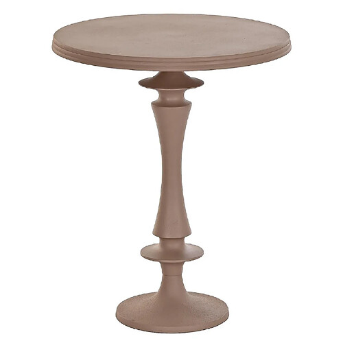 Pegane Table d'appoint ronde en aluminium coloris rose mat - Diamètre 40 x Hauteur 50 cm