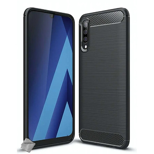 Htdmobiles Coque silicone gel carbone pour Samsung Galaxy A70 + film ecran - NOIR