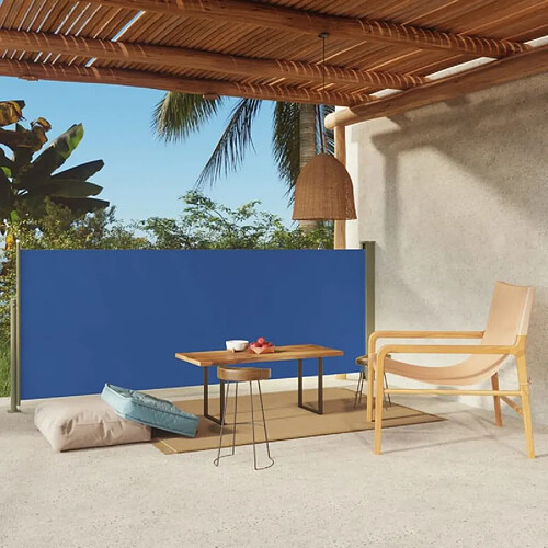 vidaXL Auvent latéral rétractable de patio 117x300 cm Bleu