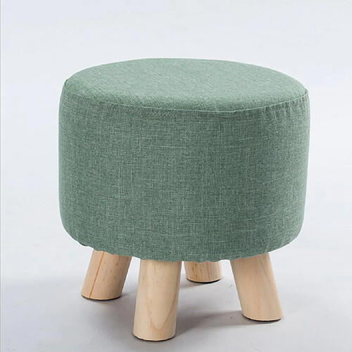 housse de tabouret rond en toile de lin tabouret en bois housse verte foncé 28x18cm