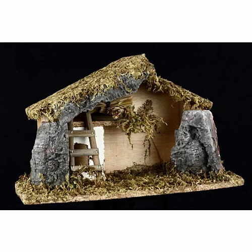 Crèche de Noël Mousse & Pierres 30cm Multicolore