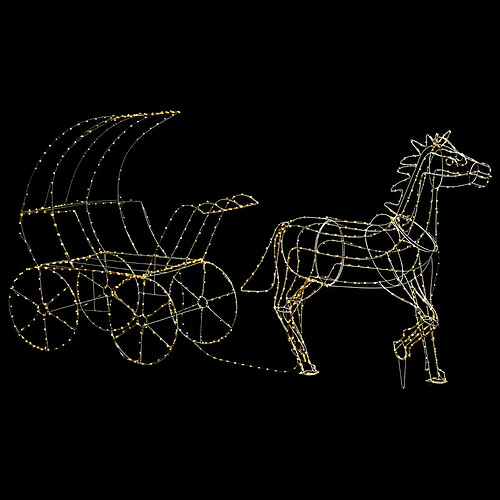 Cheval et Carosse lumineux 1000 Leds - Fééric Christmas