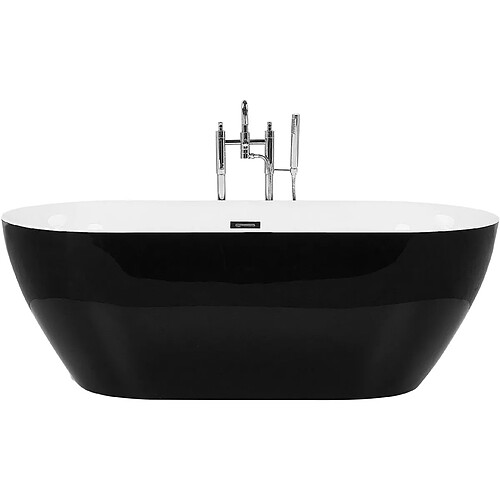 Beliani Baignoire îlot noire 170 x 80 cm CARRERA