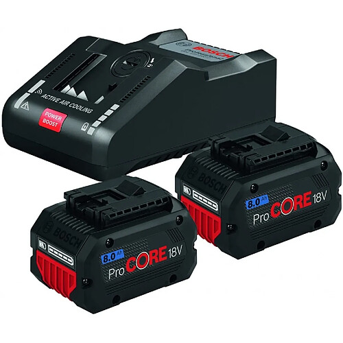 Pack de 2 batteries Bosch ProCore 18 V 8 Ah chargeur GAL 18V160 C