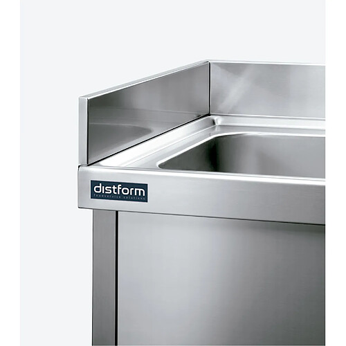 Dosseret Gauche en Inox Latéral Amovible pour Plonges - Gamme 600 - Distform