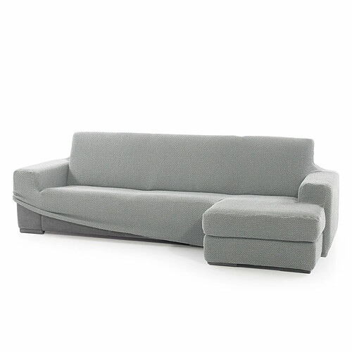 Chaise longue avec bras droit court Sofaskins NIAGARA 210 - 340 cm - Gris clair