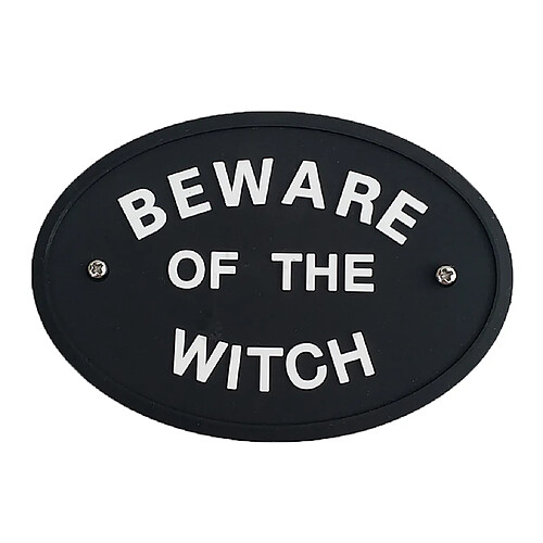 1 pc BEWARE OF the WITCH Plaque de porte murale Garden House en lettres blanches et noires