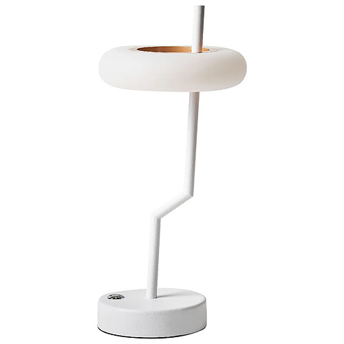 Beliani Lampe de table sans fil ALVIELA LED Métal Blanc