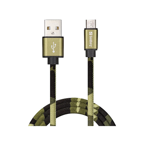 Sandberg MicroUSB Green Camouflage 1m câble USB