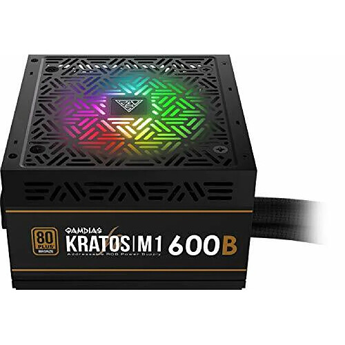 GAMDIAS Alimentation ATX Kratos M1-600B RGB - 600W (Noir) Bronze