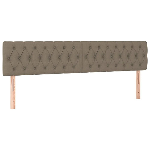 Maison Chic Lot de 2 Têtes de lit design pour chambre - Décoration de lit Taupe 100x7x78/88 cm Tissu -MN44466