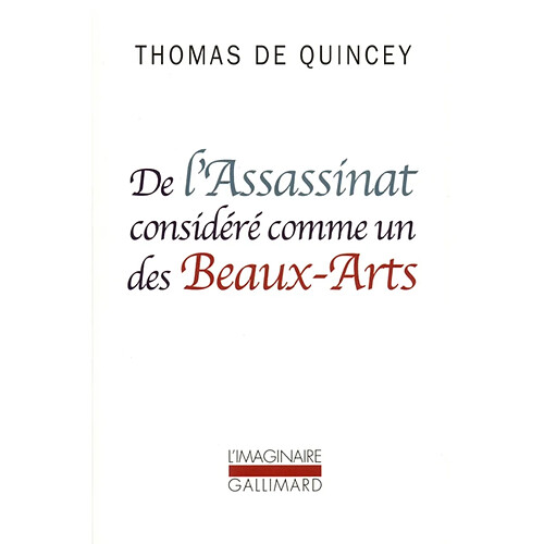 De l'assassinat considéré comme un des beaux-arts · Occasion