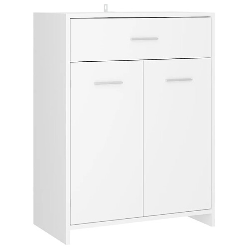 Maison Chic Armoire de salle de bain,Meuble de rangement,Meuble haut Blanc 60x33x80 cm Aggloméré -GKD268184