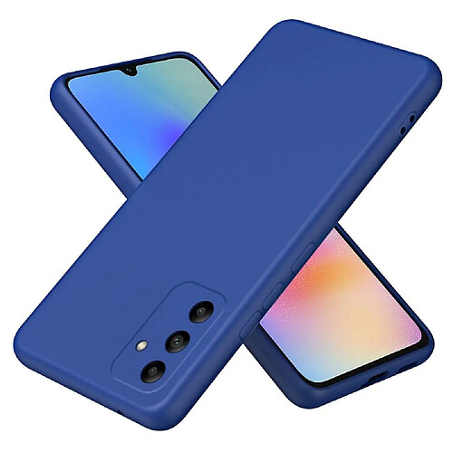 Htdmobiles Coque pour Samsung Galaxy A05s - housse etui silicone gel fine + verre trempe - BLEU FONCE