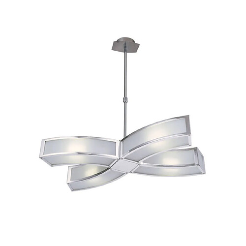 Luminaire Center Suspension Duna Chrome poli, blanc