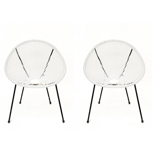 Habitat Et Jardin Lot de 2 fauteuils de jardin Ania - Blanc