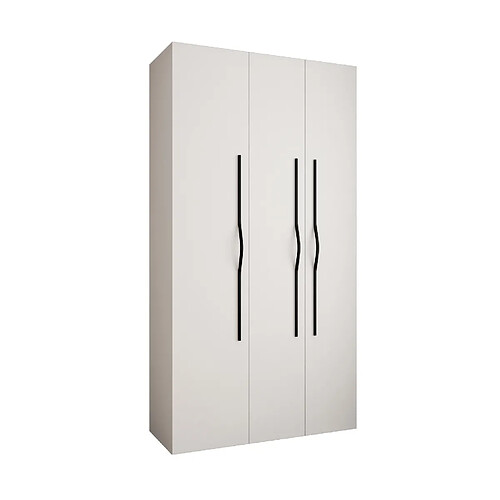 Abiks Meble Armoire à portes battantes Como 2 245,5/130/40 3 portes (blanc/noir)