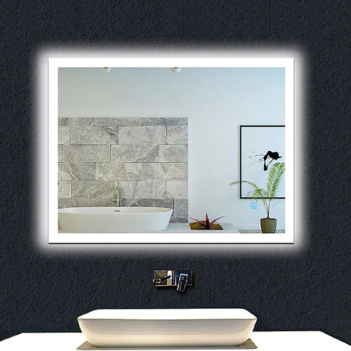 Miroir de salle de bain avec lumières Led 100x60cm (LxH)