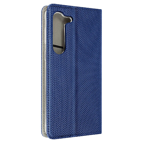 Avizar Étui pour Samsung Galaxy S23 Clapet Porte-carte Collection Smart Bleu Nuit