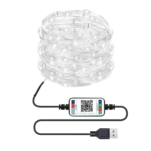 Lumières De Fée De Chaîne De Fil De Cuivre D'USB LED Avec La Synchronisation De Musique à Distance 20m 200Lights