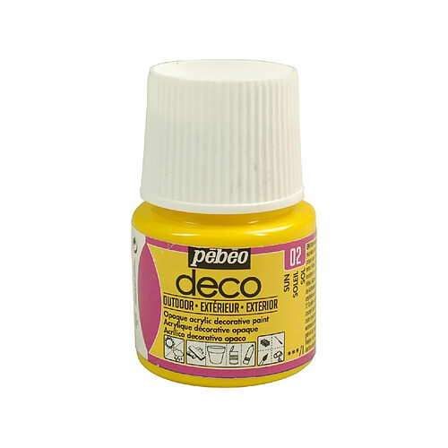 Pebeo Peinture acrylique d'extérieur multi-surfaces - Jaune - 45 ml