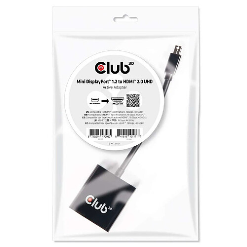 Club 3D CLUB3D Mini DisplayPort 1.2 to HDMI 2.0 UHD Active Adapter