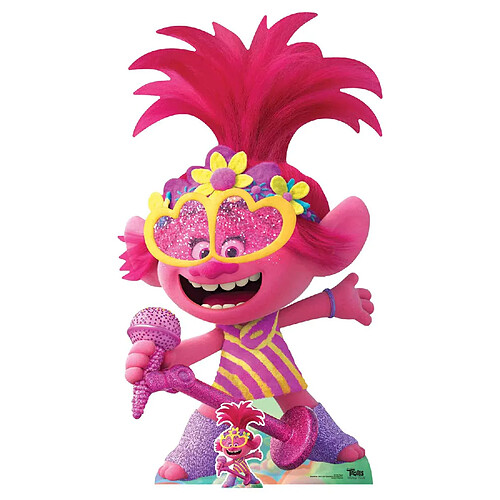 Star Cutouts Figurine en carton Poppy GRAND Singing Microphone Trolls World Tour 157 cm