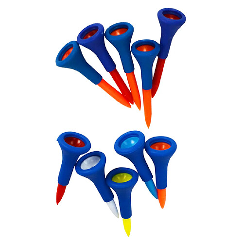 Set de 10pcs Tees de Golf 4.2 / 5.4cm Tête en Caoutchouc Accessoire Formation de Golf Cadeau pour Golfeur