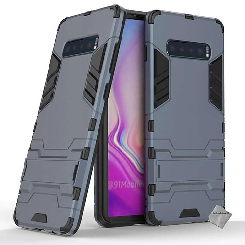 Htdmobiles Coque rigide anti choc pour Samsung Galaxy S10+ Plus + film ecran - BLEU FONCE