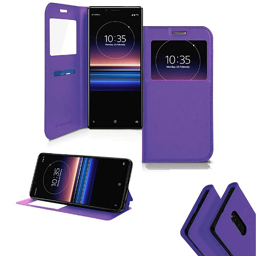 Ipomcase Coque Etui Housse de protection porte carte pour Sony Xperia 1 -Violet