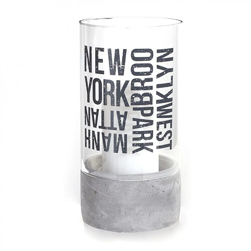 Photophore en Verre New York 20cm Transparent