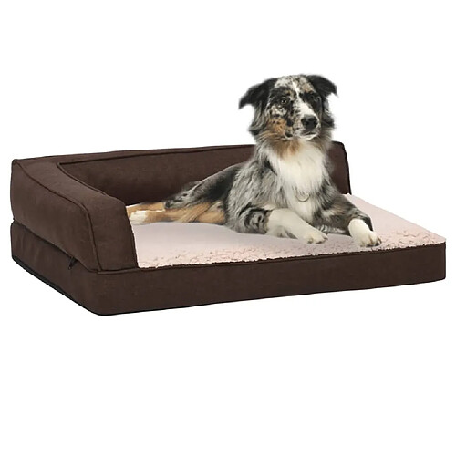 vidaXL Matelas de lit ergonomique de chien 60x42 cm Polaire aspect lin