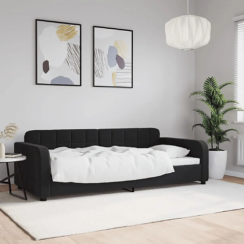 vidaXL Lit de repos sans matelas noir 90x200 cm velours