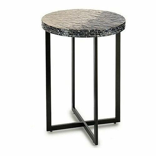 Gift Decor Table d'appoint Gris Métal Nacre noire Contre-plaqué (45 x 62 x 45 cm)