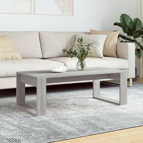 vidaXL Table basse sonoma gris 102x50x35 cm bois d'ingénierie